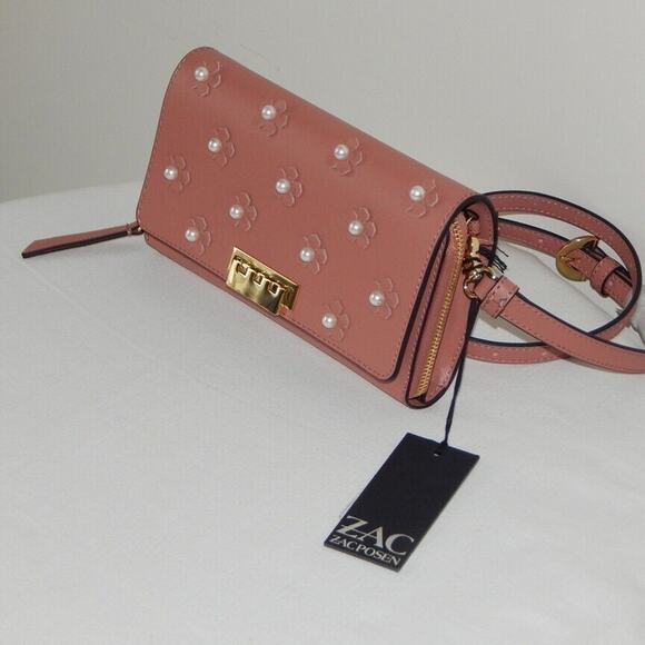 ZAC Zac Posen Eartha Satchel Review - The Double Take Girls ZAC ZAC POSEN EARTHETTE Floral Flap Convertible Crossbody Bag Wallet Pink NWT